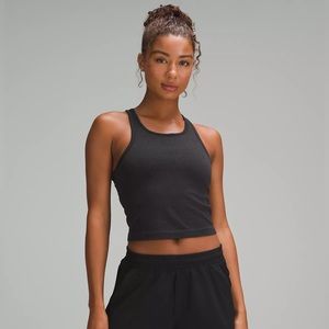 LULULEMON EBB TO STREET CROPPED RACERBACK TANK TOP BLACK